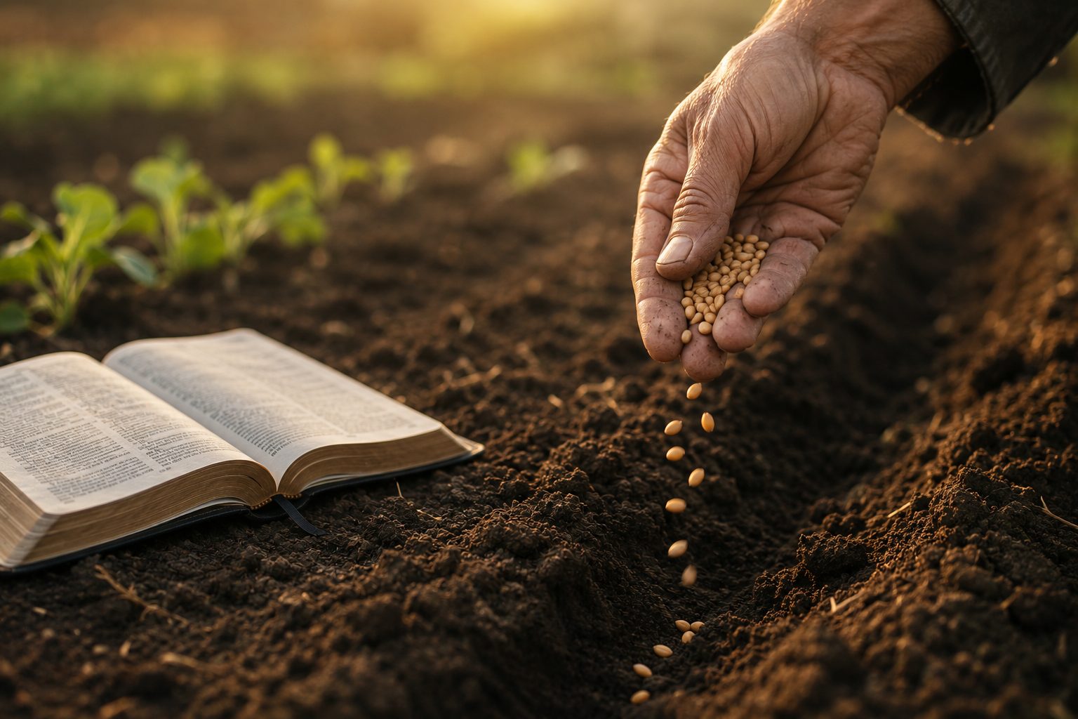 sowing seed into soil, the parable of the sower versus seed sowing teaching