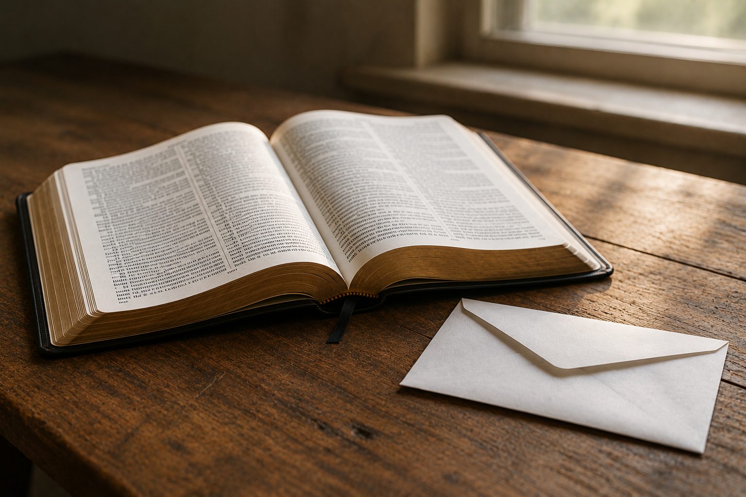 an open Bible beside an offering envelope, an honest conversation about tithing