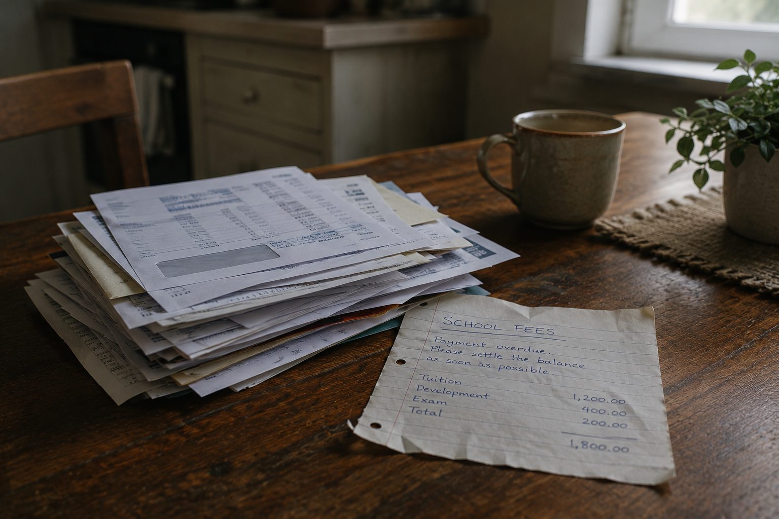 unpaid bills on a kitchen table, the real weight of financial failure