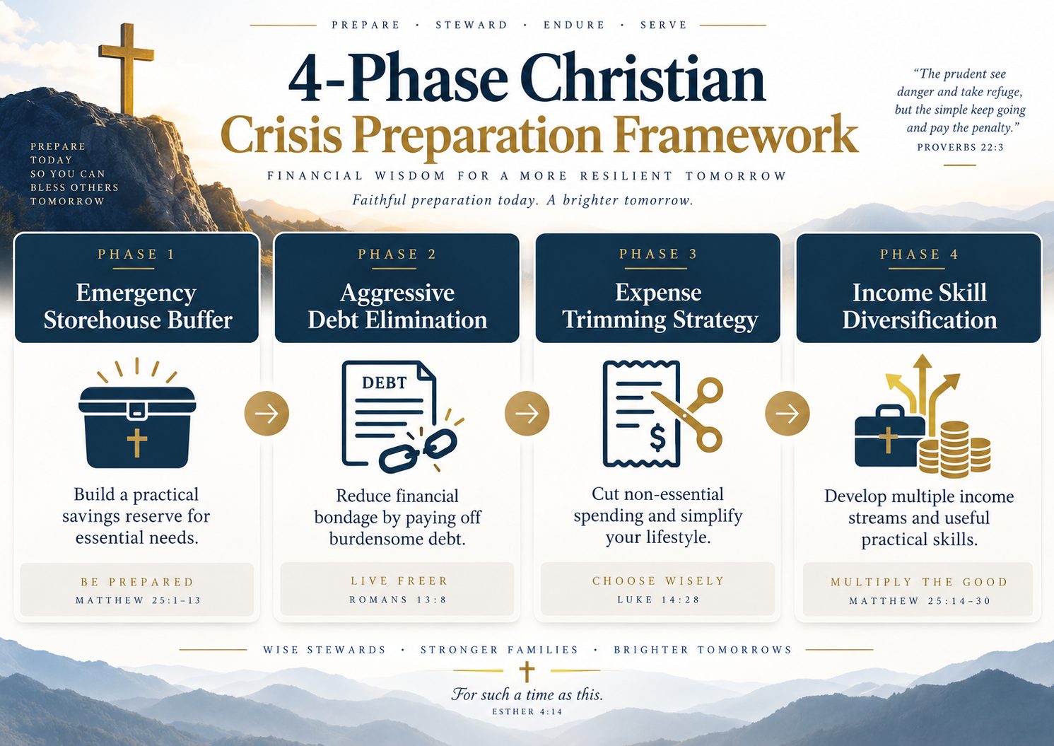 4-phase biblical framework for preparing for a financial crisis as a Christian