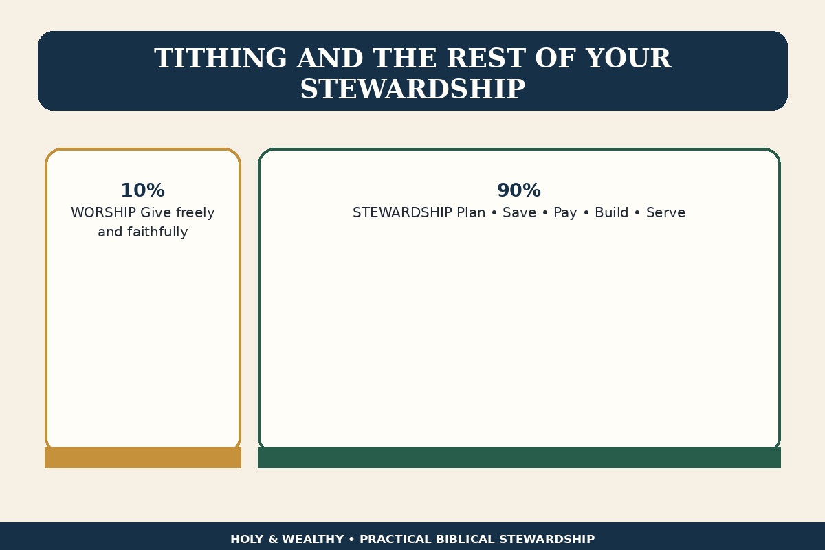 Blog infographic distinguishing the worship of giving from the stewardship of the remaining income