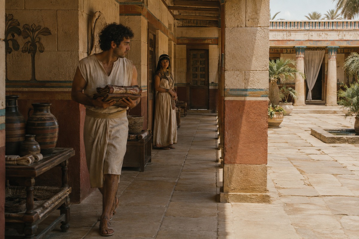 Joseph walks into an Egyptian courtyard after choosing the costly path of obedience.