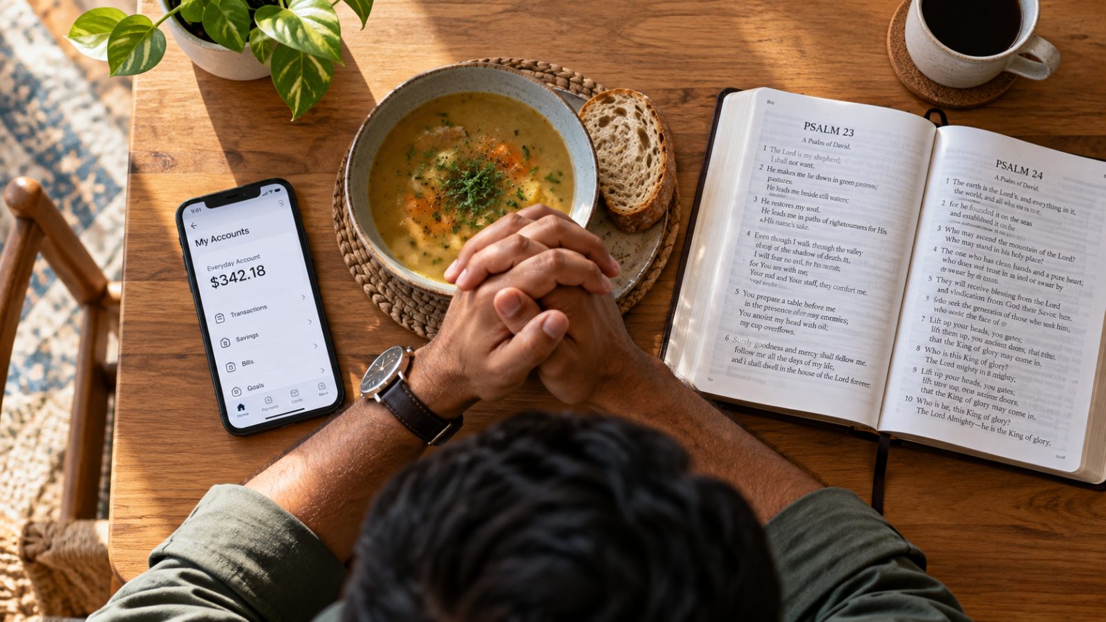A believer practicing Kingdom culture by putting God first in their daily finances